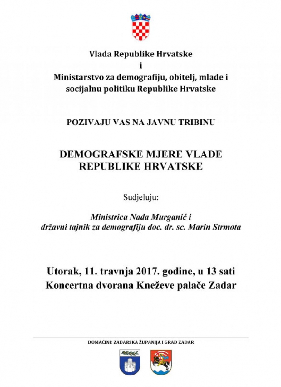 Javna tribina Demografske mjere Vlade Republike Hrvatske